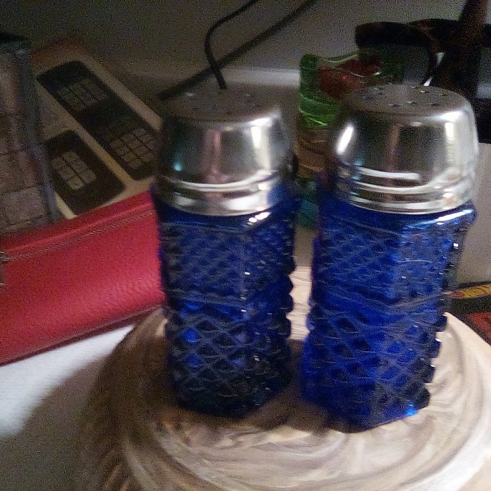 Vintage glass Salt and Pepper Shakers